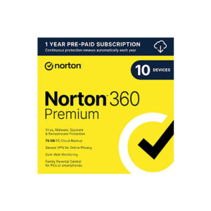 Norton 360 Premium, Antivirus software for 10 Devices with Auto Renewal – Includes VPN